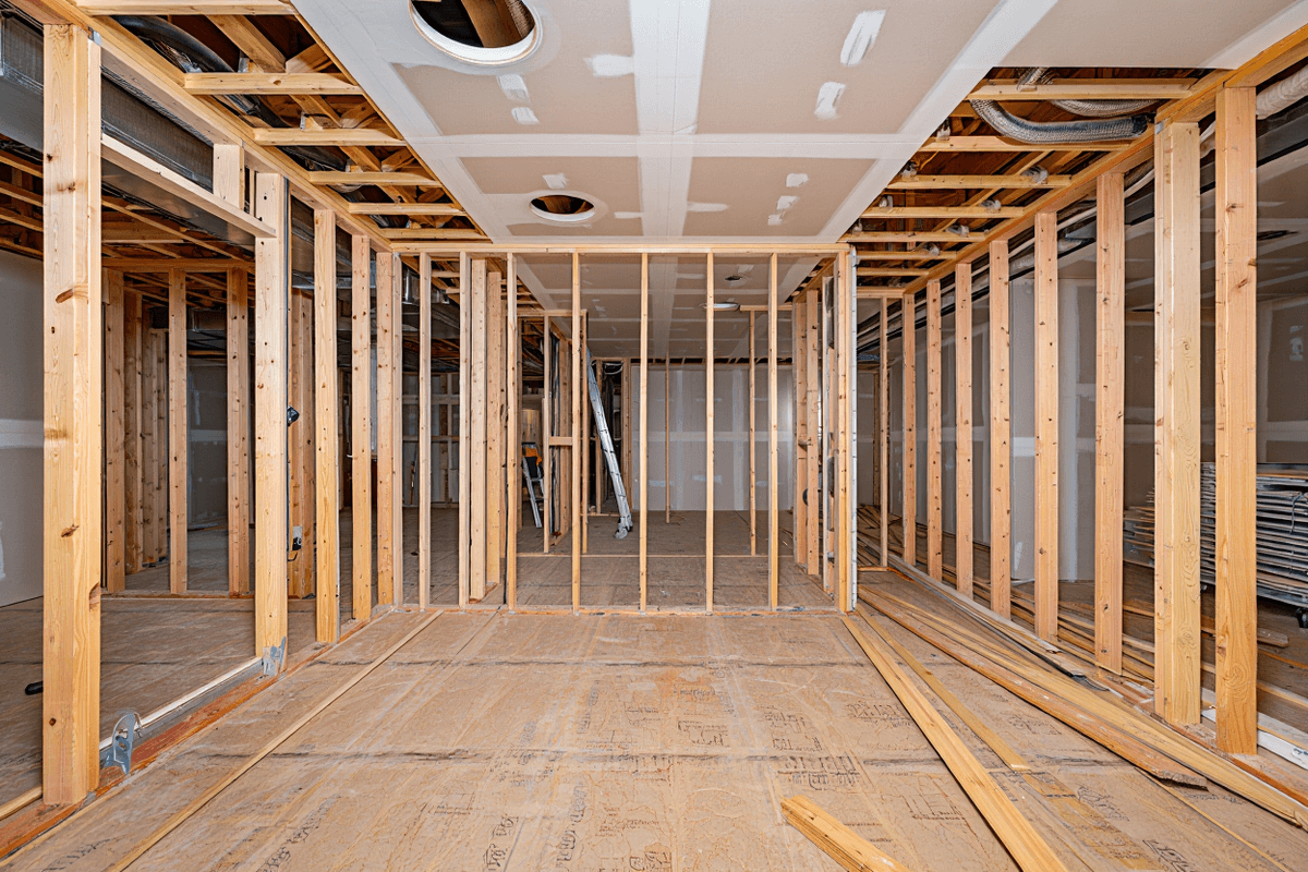 Basement finishing — framing and drywall installation by Slick Pro Service