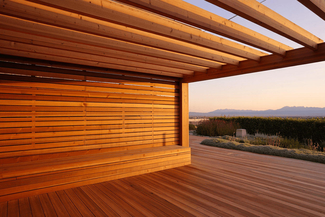 Custom outdoor deck and pergola by Slick Pro Service