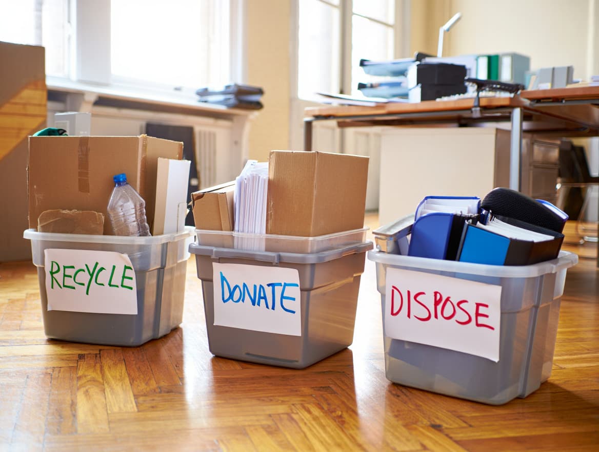 Supply disposal in Marin County — office and household items recycled responsibly