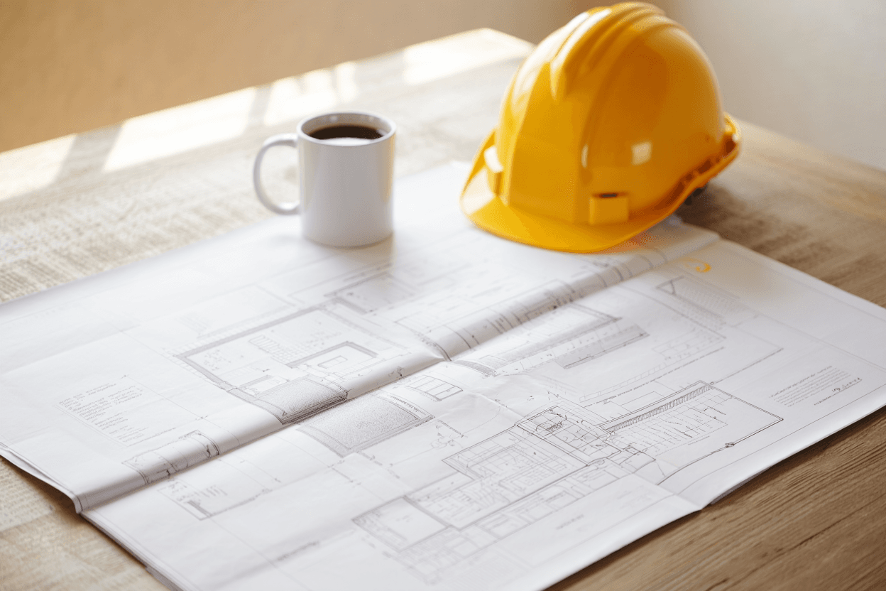 Construction blueprints and permits